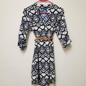Printed quarter sleeve dress